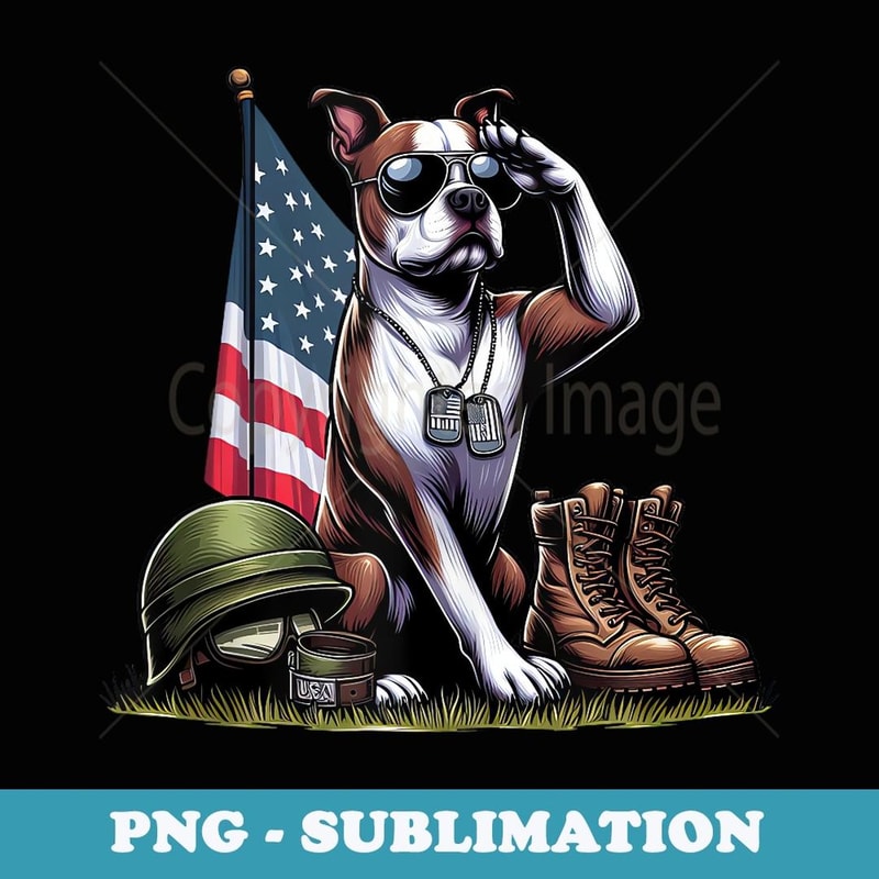 American Staffordshire Terrier Memorial Day 4th of July - Signature Sublimation PNG File