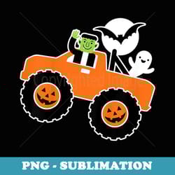 cute halloween monster truck crew ghost bat toddler boys - high-resolution png sublimation file