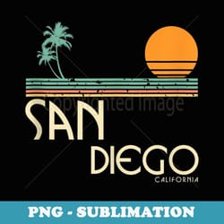vintage san diego california sunset palms - high-resolution png sublimation file