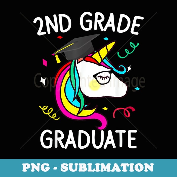 2nd Graduate Unicorn Back to School Girls - Artistic Sublimation Digital File