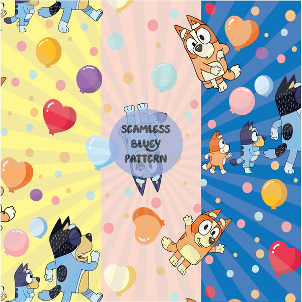 Bluey Seamless Pattern, Bluey Png, Bluey Digital Paper, Blue | Inspire ...