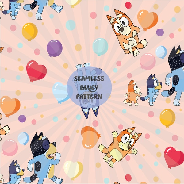 Bluey Seamless Pattern, Bluey Png, Bluey Digital Paper, Blue | Inspire ...