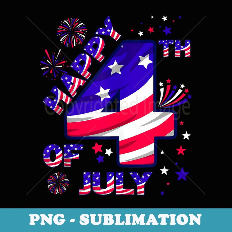 Happy 4th Of July Patriotic American USA Flag Independence - Premium Sublimation Digital Download