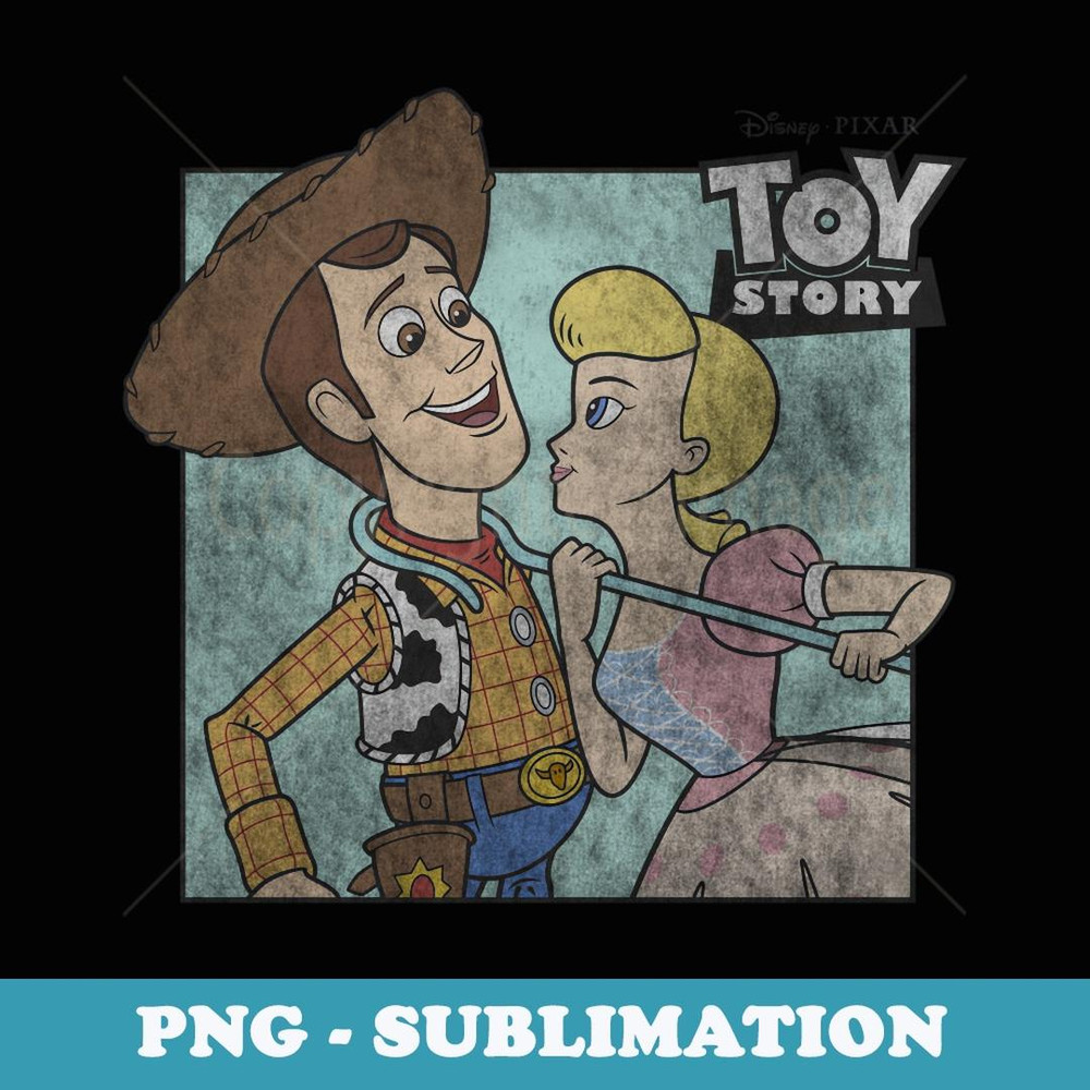 Disney Pixar Toy Story Woody & Bo Peep Retro Look - PNG Transparent Sublimation File