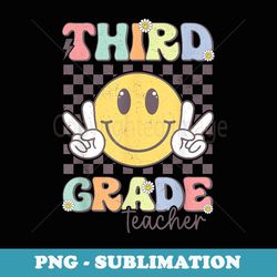 third grade teacher team hippie smile face back to school - aesthetic sublimation digital file