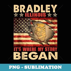bradley illinois usa flag independence day - decorative sublimation png file