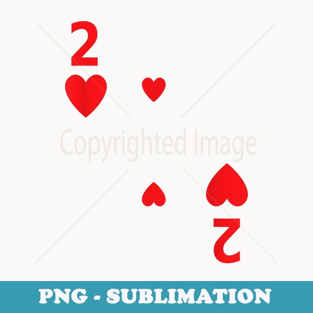 Two of Hearts poker playing card Halloween costume - PNG Sublimation Digital Download