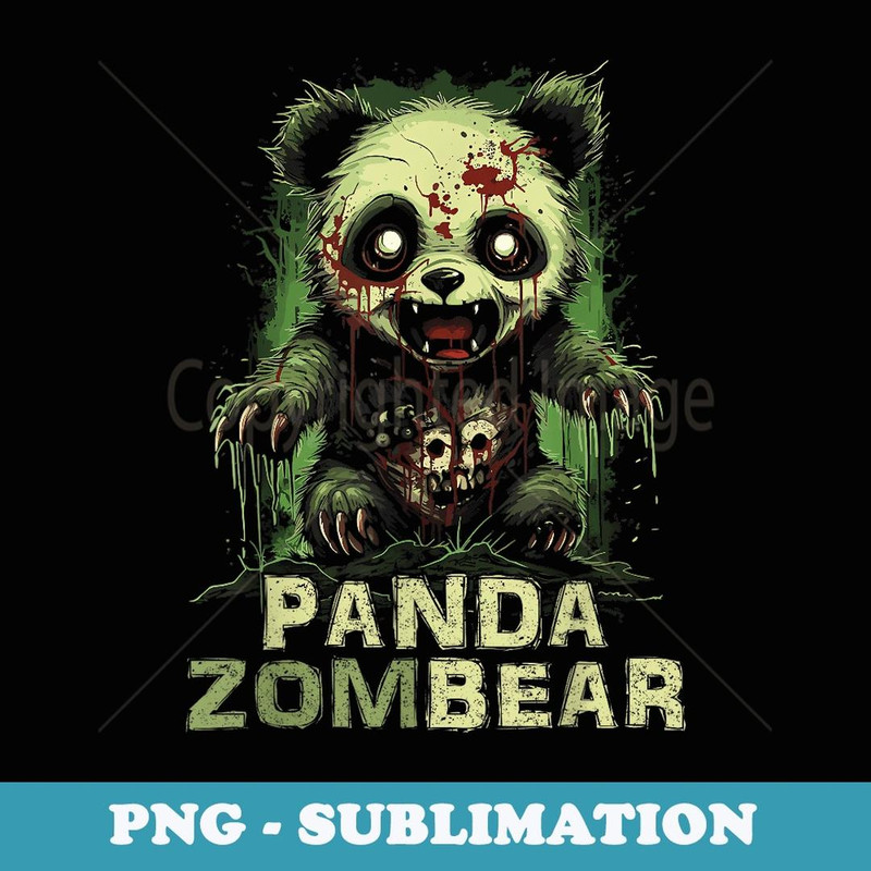Panda Bear Zombie Halloween T For Funny - Elegant Sublimation PNG Download