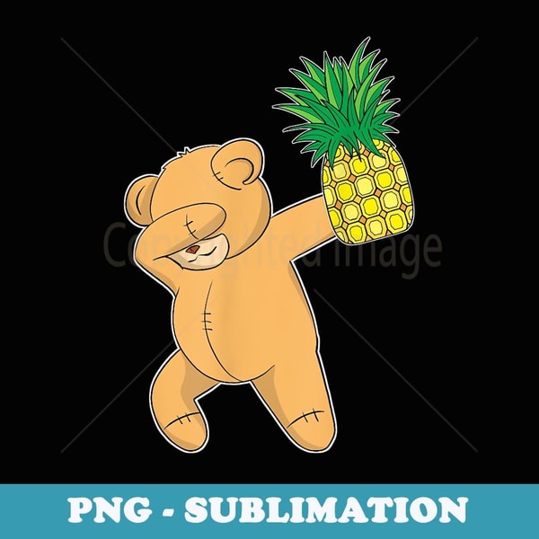 Dabbing Teddy Bear Pineapple Aloha Beach Dance - Artistic Sublimation Digital File