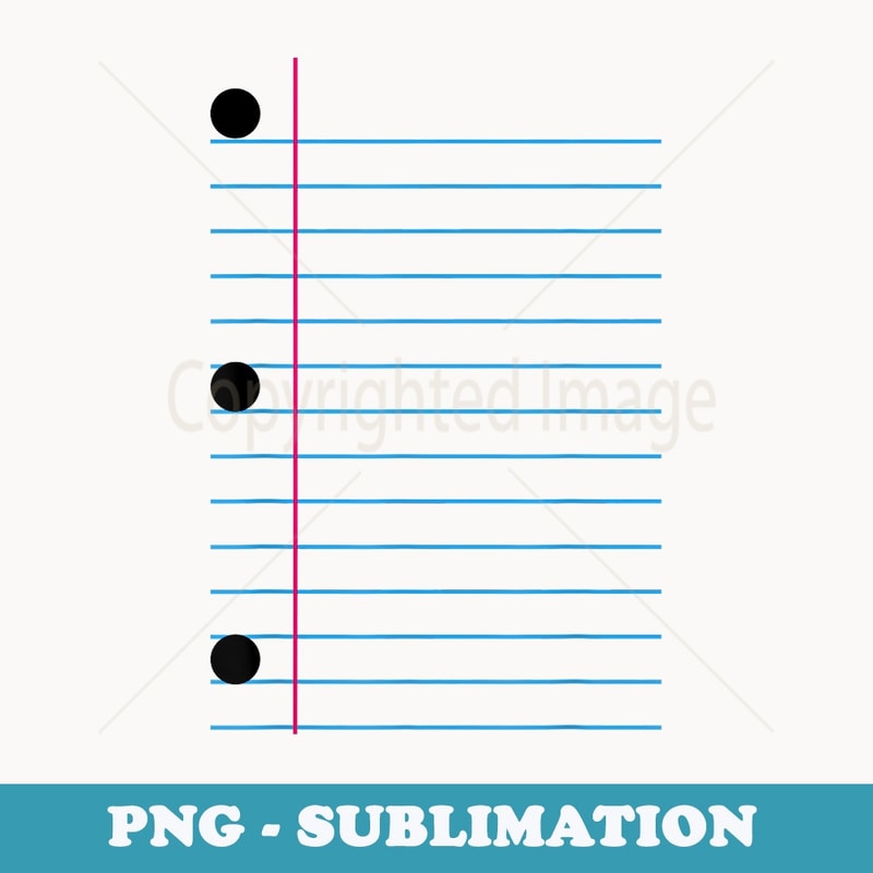 3 Hole Punch Lined Paper Funny Back to School Halloween - Premium PNG Sublimation File