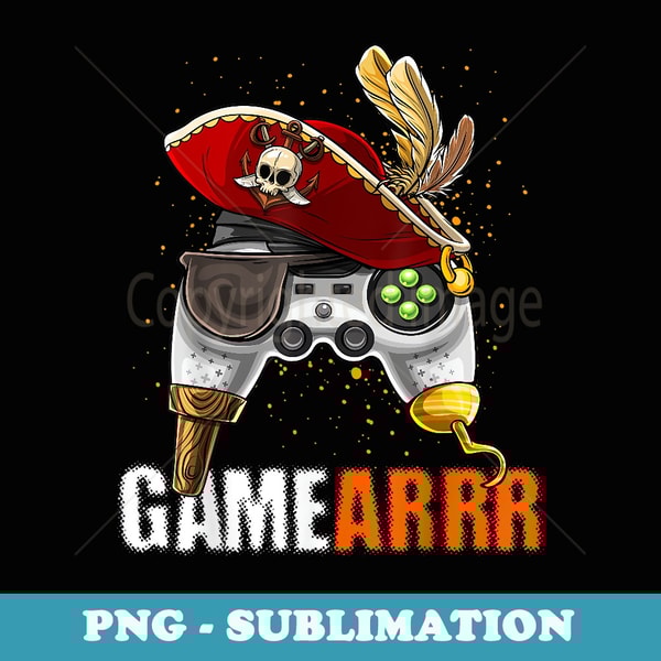 Video Game Controller Halloween Pirate Costume Boys - Instant PNG Sublimation Download
