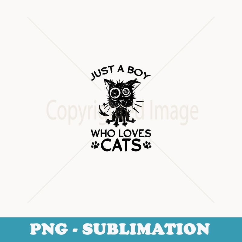 Just A Boy Who Loves Cats - Digital Sublimation Download File