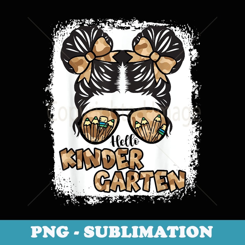 Bleached Camo Hello Kindergarten Back To School Girls - Premium PNG Sublimation File