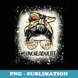 lunch lady messy hair woman bun lunch lady-life - decorative sublimation png file