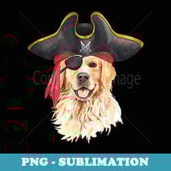 golden retriever in pirate costume dog lovers - trendy sublimation digital download