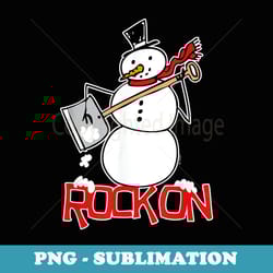 snowman shovel snow funny rock on air guitar - premium png sublimation file