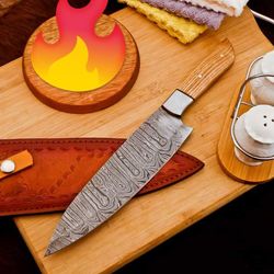 custom and handmade forge crafted kitchen and outdoors bbq sharp blade chef knife