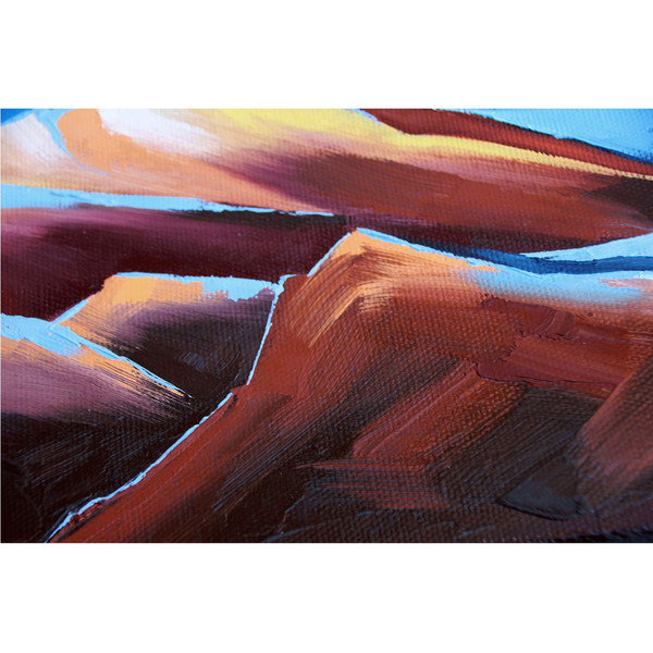 Sunset Mountains Painting Himalayas Original Art Nepal Wall Art Landscape Artwork Oil Canvas  — копия (4).jpg