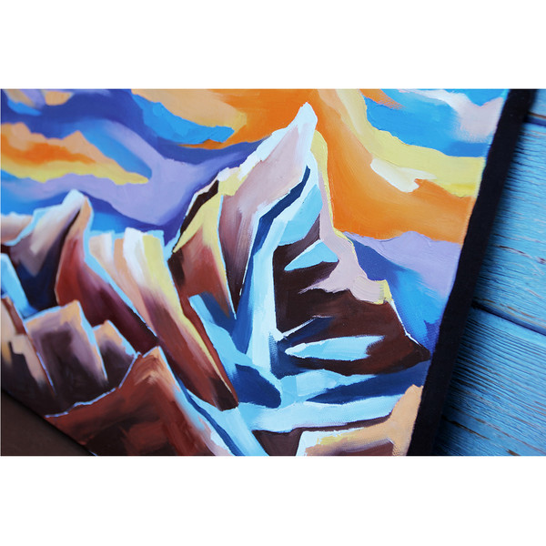 Sunset Mountains Painting Himalayas Original Art Nepal Wall Art Landscape Artwork Oil Canvas  — копия (7).jpg