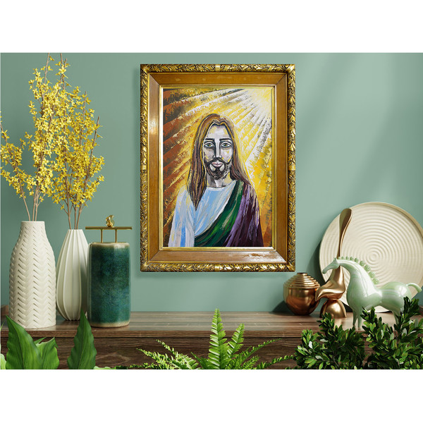 Jesus Painting Catholic Original Art Christian Wall Art Oil Canvas  — копия (2).jpg