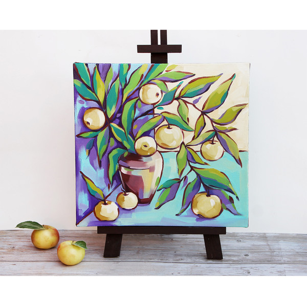 Apples Painting Fruit Original Art Still Life Artwork Kitchen Wall Art Decor — копия (3).jpg