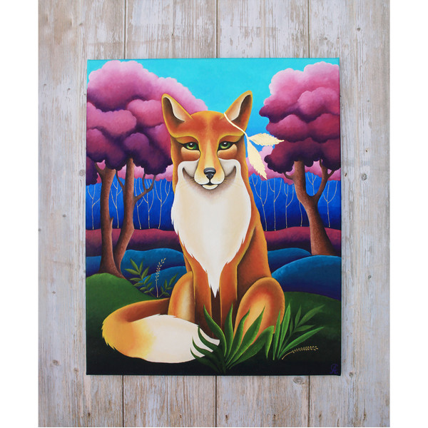 Fox painting Animal artwork Kids room art Original art — копия (3).jpg