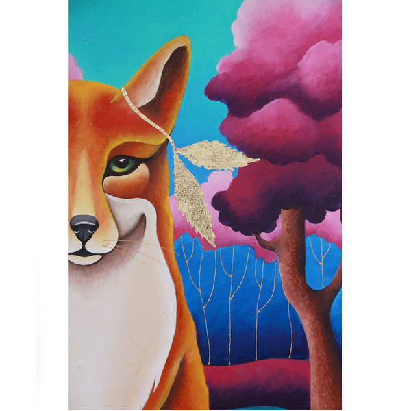 Fox painting Animal artwork Kids room art Original art — копия (5) — копия.jpg