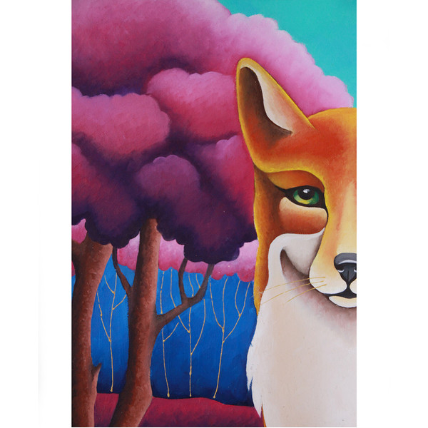 Fox painting Animal artwork Kids room art Original art — копия (6) — копия.jpg
