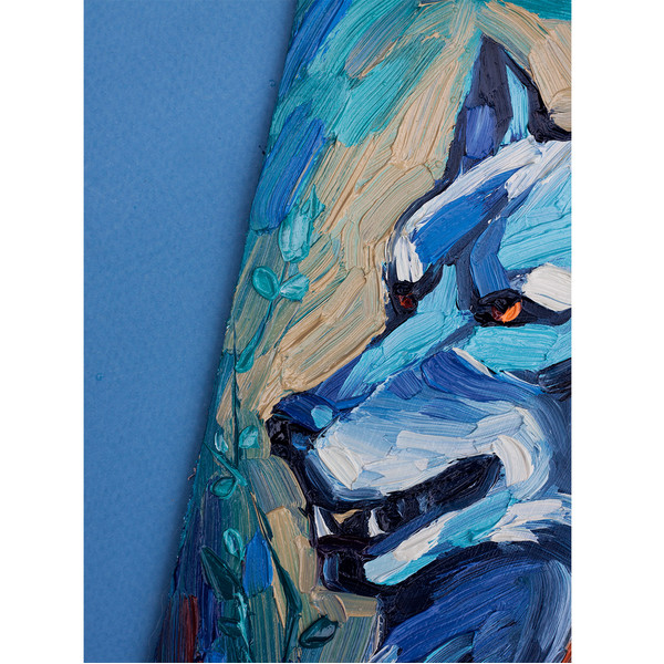 Girl and Wolf Painting Animal Original Art Small Artwork — копия (7).jpg