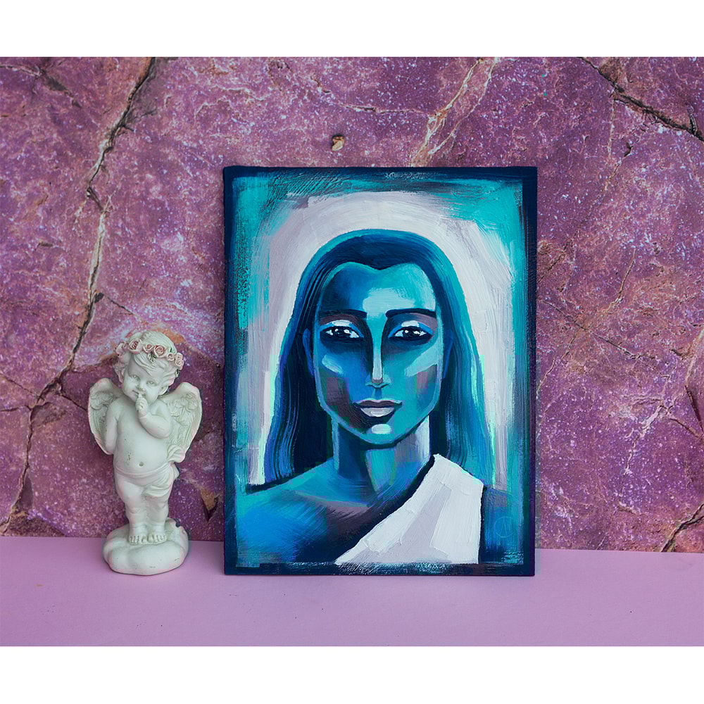 Mahavatar Babaji Painting Kriya Yoga Original Art Meditation Artwork Spiritual Wall Art 6
