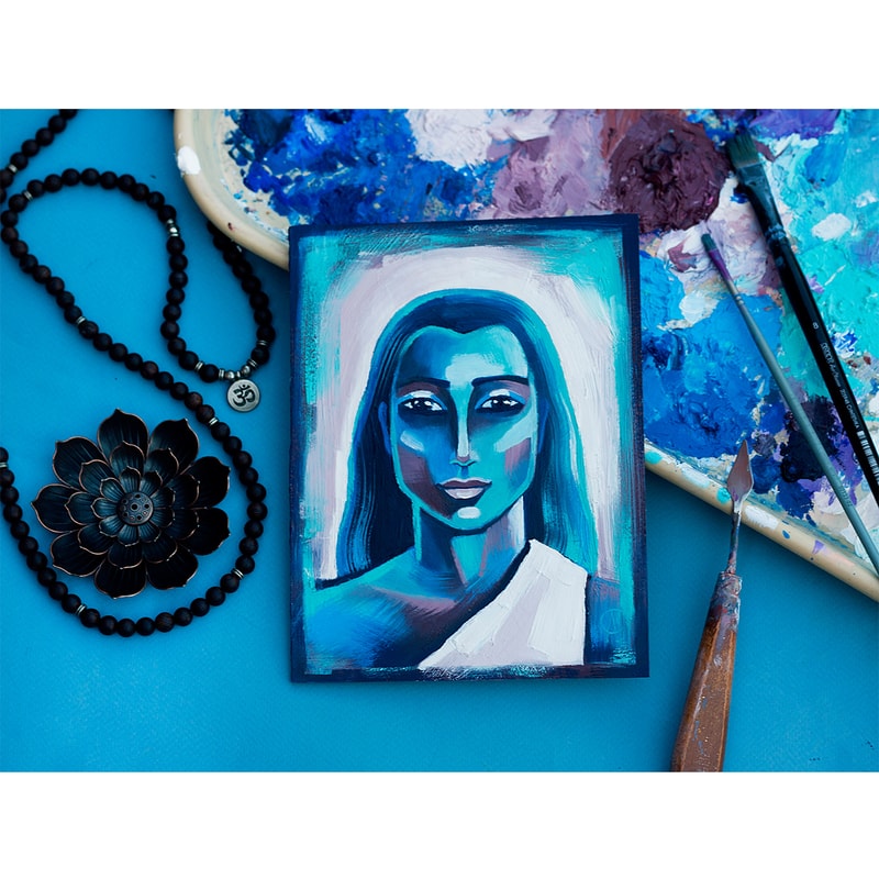 Mahavatar Babaji Painting Kriya Yoga Original Art Meditation Artwork Spiritual Wall Art 1