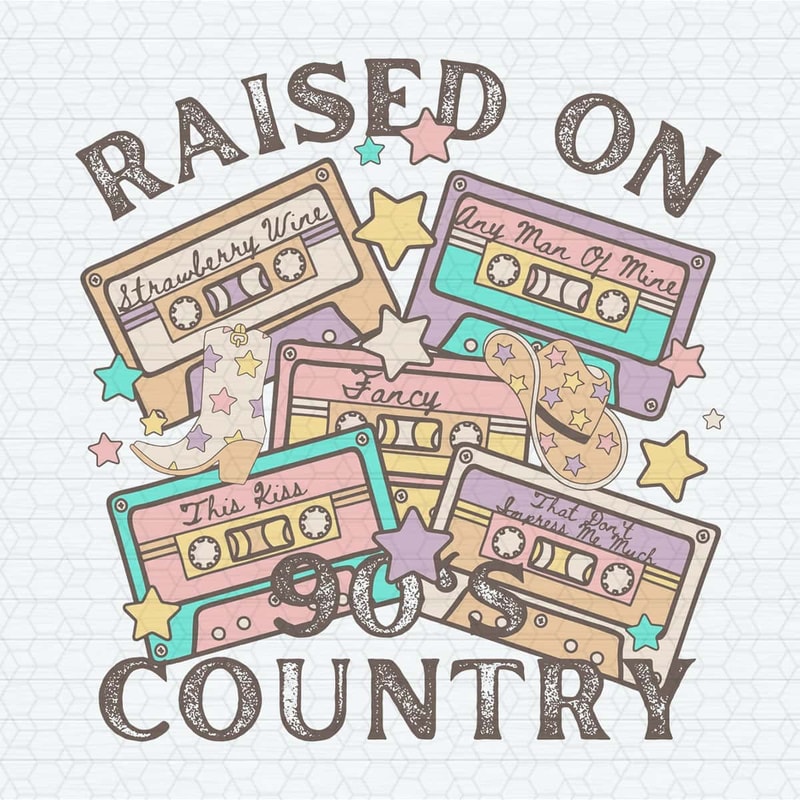 Vintage Raised On 90s Country Cassette SVG.jpg