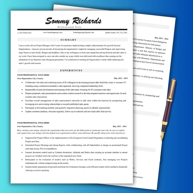 Example Of Comprehensive Resume Comprehensive 2page resume template, FREE WORD resume templa | Inspire ...