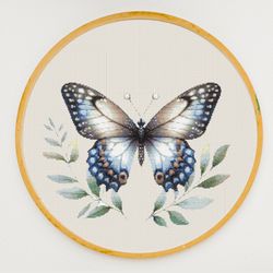 cross stitch pattern - majestic butterfly cross stitch pdf pattern