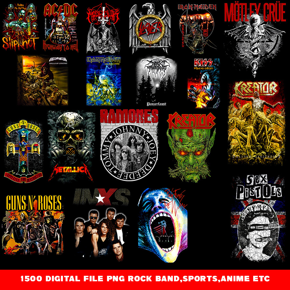 1500 Halftone Music Rock Band Etc PNG Tshirt Designs Halftone Designs Tshirt Printing DTF Printing DTG Printing 0