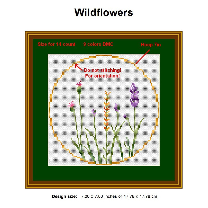 Cross Stitch Flowers Pattern Hoop Art Cross Stitch Pattern Wildflowers Xstitch 1