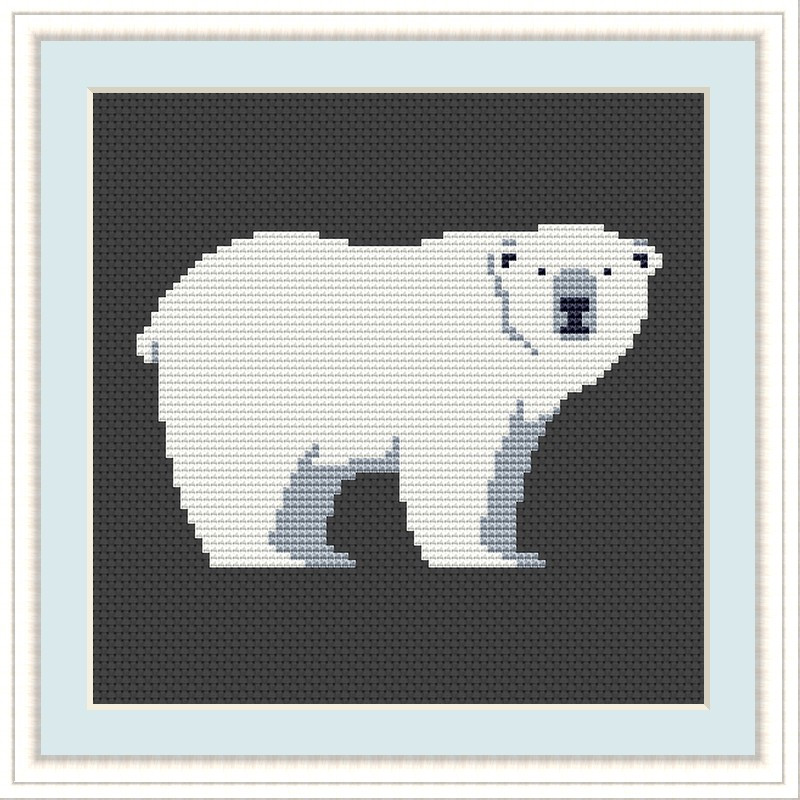 Cross Stitch Modern Pattern Cross Stitch Beginner Pattern Animals Xstitch Chart Polar Bear Pdf 1
