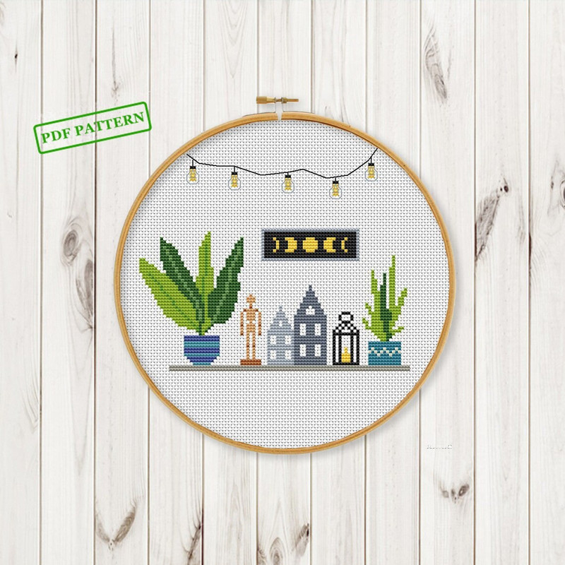 Cross Stitch Modern Pattern Hygge Scandinavian Home 0