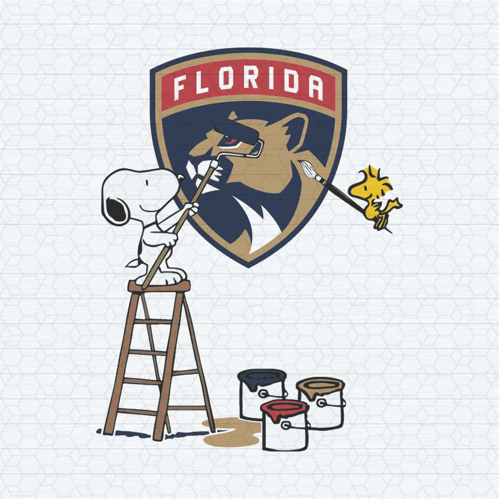Snoopy And Woodstock Painting Panthers Logo SVG.jpg