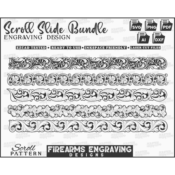 Custom scroll slide pattern laser engraving design bundle, v - Inspire ...