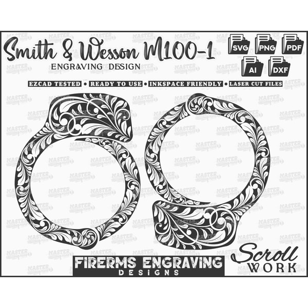 Smith & Wesson M100-1 Handcuff scroll work laser design SVG | Inspire ...