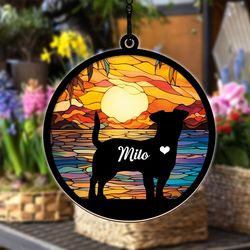 personalized dog memorial suncatcher, dog memorial ornament, custom dog loss ornament,dog angel suncatcher,dog memorial