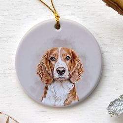 personalized pet watercolor ornament using pet's photo + name - custom ornament christmas dog ornament personalized dog