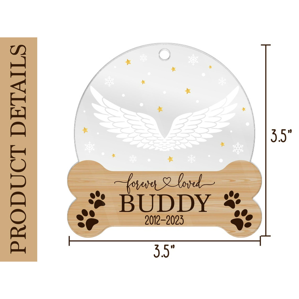 Dog Memorial Ornament Custom Dog Photo Ornament Dog Christmas Ornaments Personalized Pet Loss Keepsake Forever Loved 2