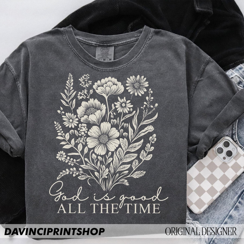 Christian God Is Good All The Time T Shirt Boho Christian T Shirt For Women Easter Bible Verse Chri 3