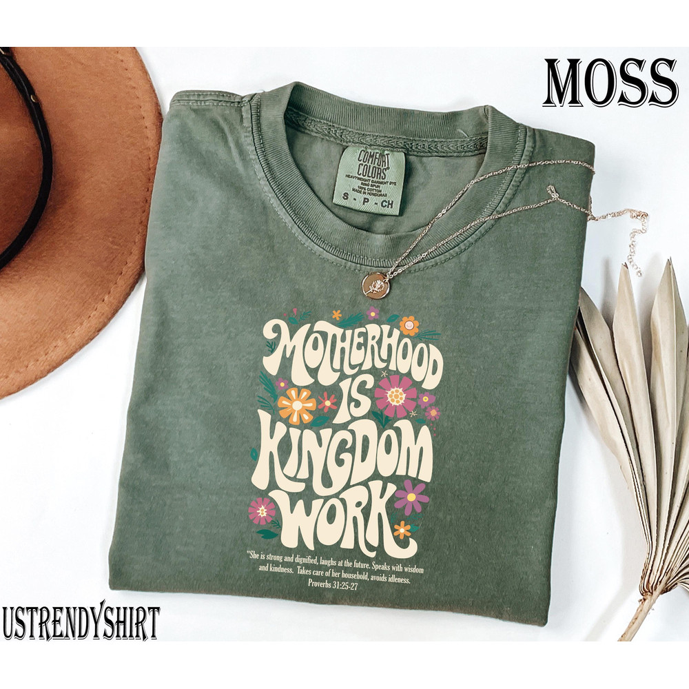 Motherhood Is Kingdom Work Shirt Christian Mom Shirt Retro Christian Mom T Shirt Christian Mothers