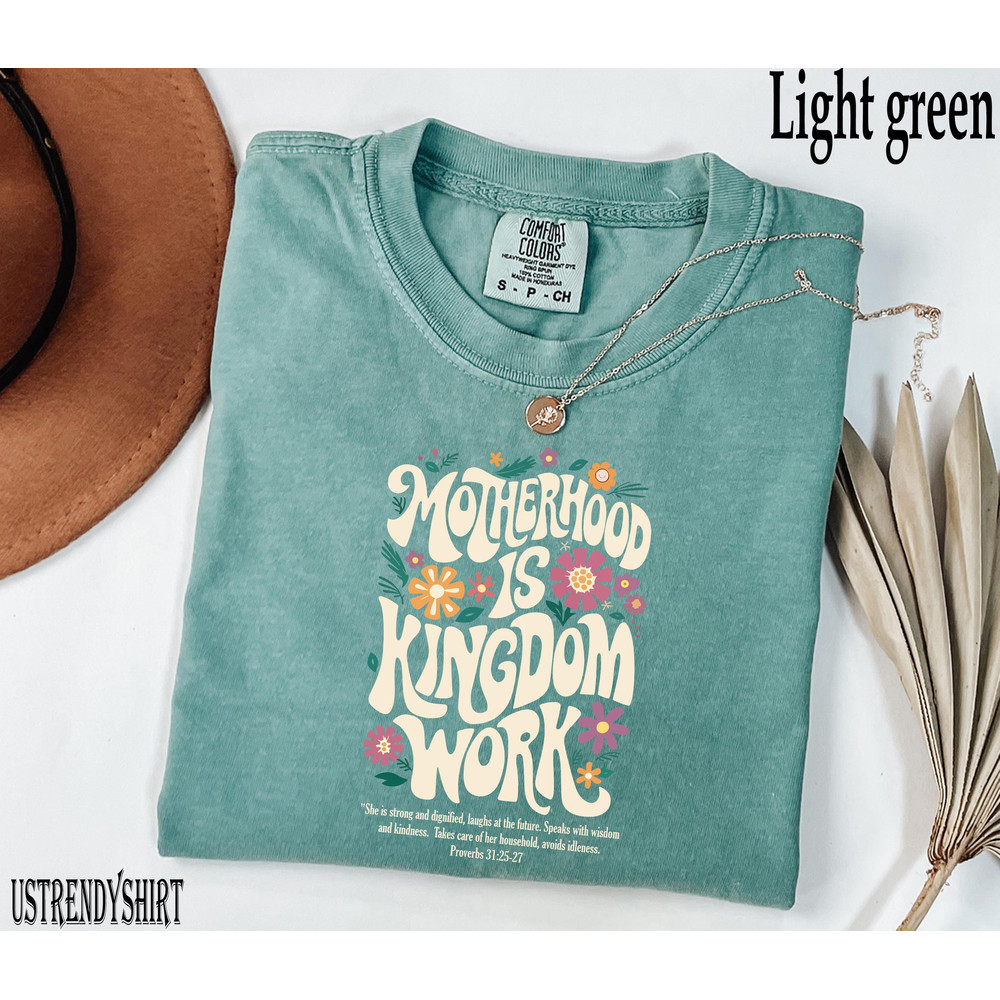 Motherhood Is Kingdom Work Shirt Christian Mom Shirt Retro Christian Mom T Shirt Christian Mothers
