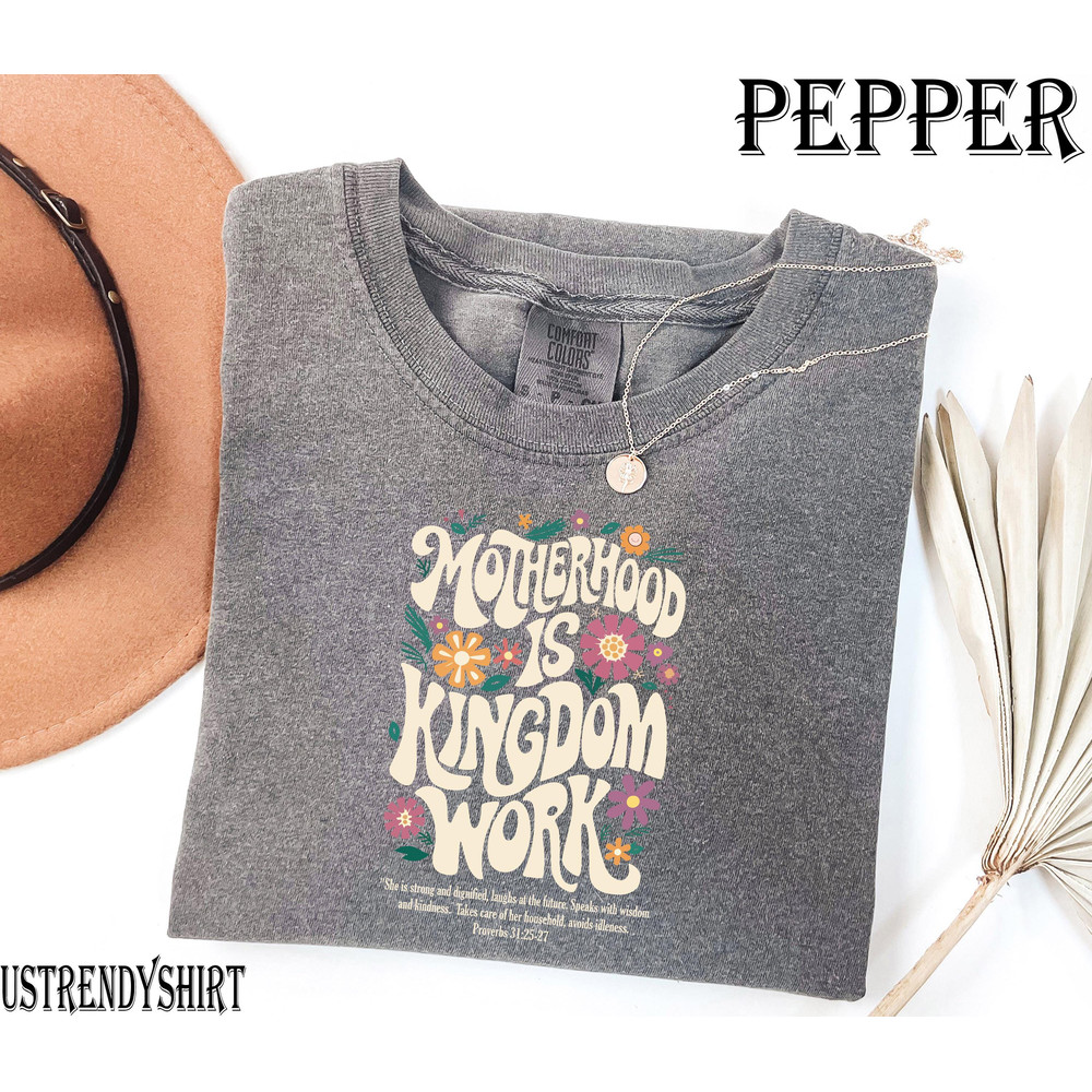 Motherhood Is Kingdom Work Shirt Christian Mom Shirt Retro Christian Mom T Shirt Christian Mothers