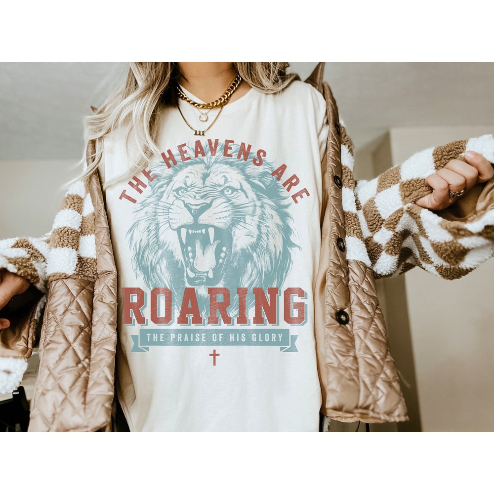 Boho Christian Shirts The Heavens Are Roaring Christian Tshirts Bible Verse Shirt Trendy Christians 0