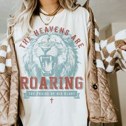 boho christian shirts the heavens are roaring christian tshirts bible verse shirt trendy christians t shirts jesus appar